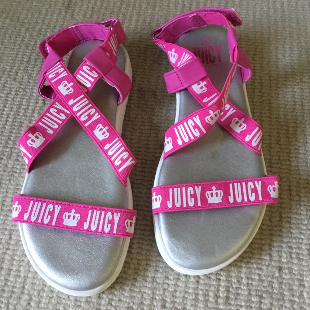 Juicy Couture Hot Pink Logo Strap Kids Sandals